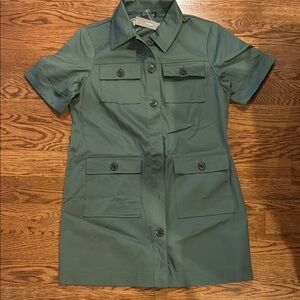 Green Short Sleeve Utility Dress